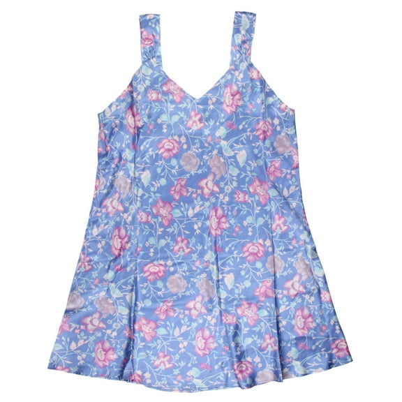 Intimo Womens Geometric Plus Size Chemise V-Neck Sleeveless Pajama Top Sleepwear