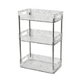 thumbnail image 2 of DOLITY Bathroom Storage Rack Bathroom Vanity Tray Modern Decor Dresser Tray Makeup Tray Clear White 3 Layer, 2 of 9