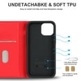 thumbnail image 3 of Feishell Wallet Case Designed for iPhone 12 mini (5.4 inch),Compatible with MagSafe Charger,Stylish PU Leather Magnetic Closure Folio RFID Blocking Protection Card Slots Flip Kickstand Phone Case,Red, 3 of 10