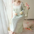 thumbnail image 3 of Defitshape Women's Victorian Nightgown Soft Bell Sleeve Long Pajama Dress Billowy Cotton Sleep Shirt Cute Lace Sleepwear Long Sleeve Pj Dress Ladies Vintage Princess Fancy Lounge Nighty Green Medium, 3 of 5