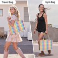 thumbnail image 6 of Large Capacity Tote Bag,Colorful Striped Checkered Pattern Handbag Fashion Luxury Tote Bag,15.7"x13"x 5.1" Inches,Laptop Compatible, 6 of 6