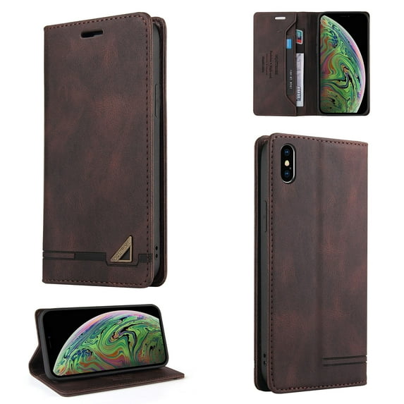 Allytech Wallet Cover for iPhone XS Max, Shockproof PU Leather Kickstand Wallet Card RFID Blocking Magnetic Folio Holder, Book Style Anti-Scratch Phone Case For iPhone XS Max,Brown