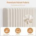 thumbnail image 3 of Modern Fluted Platform Bed, Velvet Upholstered Platform Bed Frame, with 3-Level Adjustable Headboard, No Box Spring Needed, for Apartments and Small Spaces, 3 of 7