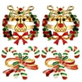 thumbnail image 1 of 4pcs Noël Cerf Cadeau Conception Serviette Anneaux Alliage Porte-Serviette Fête Décor, 1 of 7