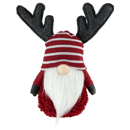 UPC: 0191296943673 | Northlight 12 Red and White Gnome with Antlers Christmas Decoration