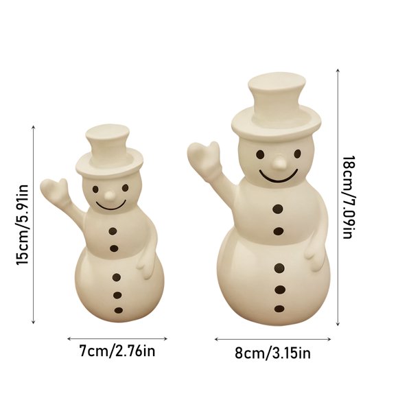 2 Pieces Christmas Snowman Decorative Resin Snowman Figurines Perfect for Holiday Winter Table Decorations And Gifts, Christmas Decorations