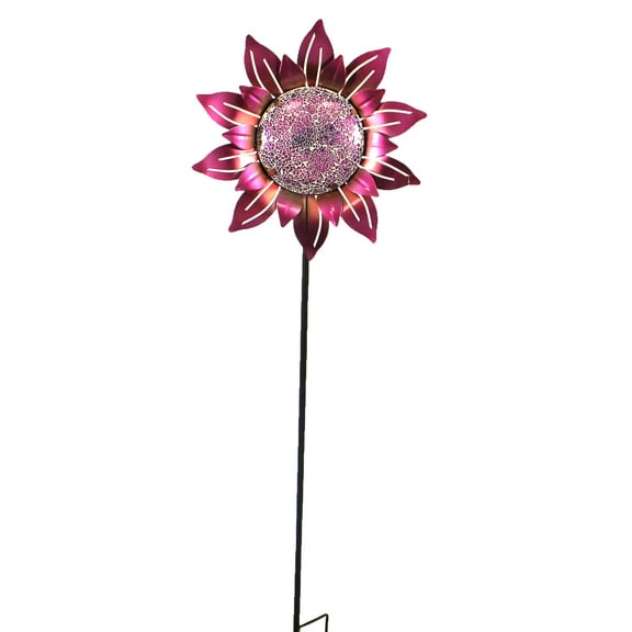 Home & Garden Purple Mosaic Flower Stake Metal Landscape Decor 12926