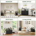 thumbnail image 4 of Eunos Black Small Nightstand with Charging Station, 3 Drawer Bedside Table Set of 2 for Bedroom, Living Room, 4 of 8
