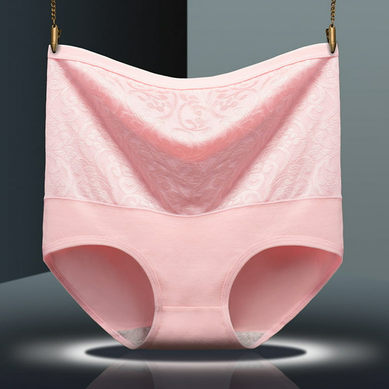 Tummy Control Shapewear Y High Waist Breathable Trigonometric Underwear  Soild Cottonbriefs Shaping Pants Pink L 