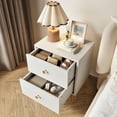 thumbnail image 4 of White Nightstand Set of 2, White and Gold Night Stand with 2 Drawers, Modern End Table with Metal Legs and Gold Handles, Bedside Table for Bedroom, Hallway, 4 of 9