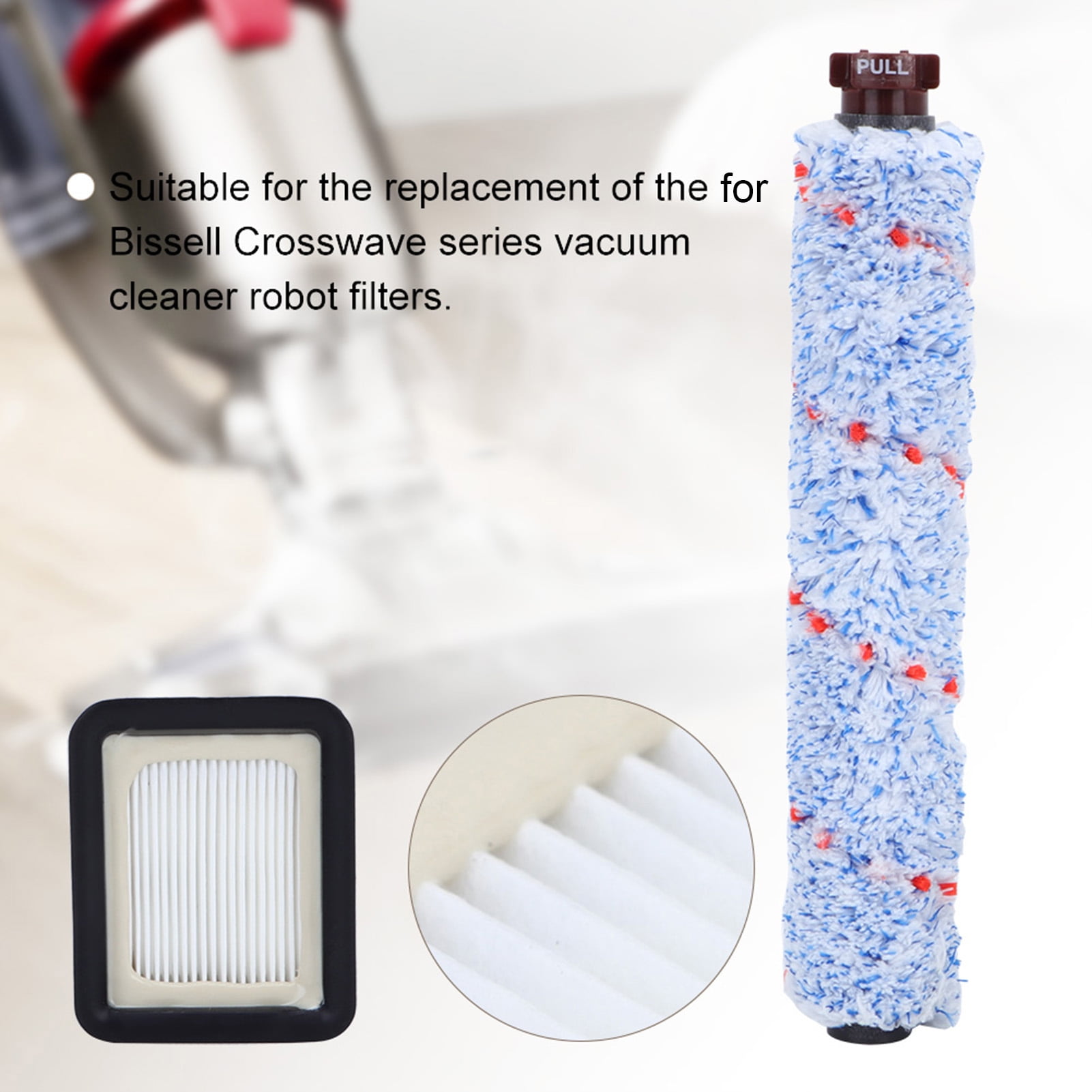 Kit Accessoires Pour Bissell Crosswave - 4 Brosses + 2 Filtres - Compatible Série 2225 1866 Etc. - 9
