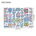 thumbnail image 4 of Yayeee Bath Rugs for Bathroom Floor Set of 2 Non Slip Fluffy Soft Absorbent Mat, Blue Retro Pattern, 4 of 7