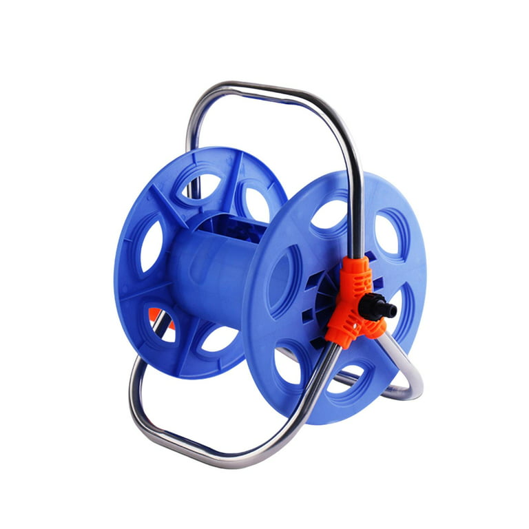 Roll Pipe Storage, Outside Water Pipe Rack, Construction Portable Garden Hose Stand, Water Hose Reel, for Lawn Outdoor Car Wash 30m, Blue