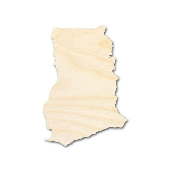 Unfinished Wood Ghana Country Shape - West African Craft - up to 46" DIY 4" / 1/8"