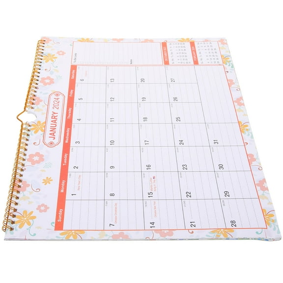 ULTNICE Countdown Daily Use Calendar Family Wall Calendar Golden Yellow Frame 1Pcs