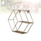 thumbnail image 4 of WASHWEPE Estante Hexagonal De Hierro Y Madera Para Uso En Pared Y Organización Dorado, 4 of 8