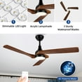 thumbnail image 6 of Dextrus 52'' Walnut and Black Modern Dimmable LED Ceiling Fan with 6 Speed Remote, 6 of 11