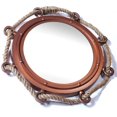 thumbnail image 2 of Hind Handicrafts Wall Mounted Vintage Rope Wrapped Nautical Ship Porthole Mirror for Home Decor | Pirate's Maritime Themed Decor | Vanity Mirror (Matte Copper, 15 INCHES), 2 of 3
