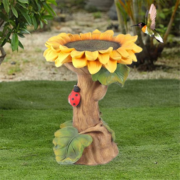 Polyresin Bird Bath, Polyresin Big Tree Shape Bird Bath Brown Pedestal