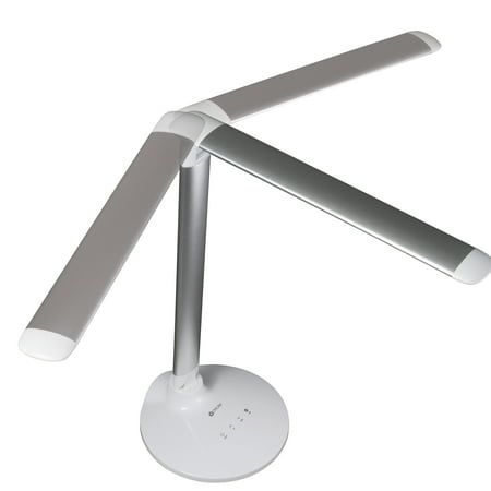 OttLite - Command LED Desk Lamp with Amazon Alexa and Google Home Voice Assistant - Silver