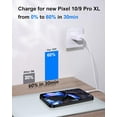 thumbnail image 3 of 30W USB C Fast Charger for Google Pixel 9/9 Pro XL/8/8a/8 Pro/7/7a/6/5/4/3 XL, 30 Watt Type C Super Fast Wall Charger Block with 6FT Charging Cable, 3 of 7