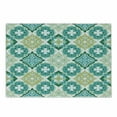 thumbnail image 1 of Moroccan Cutting Board, Colored Tiled Pattern Geometrical Diagonal and Triangle Forms Oldest Craft, Decorative Tempered Glass Cutting and Serving Board, Small Size, Green Teal White, by Ambesonne, 1 of 1