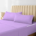thumbnail image 2 of DNG Creations 6 Piece Zipper Sheet Set - Include (1 Elastic Fitted Sheet , 2 Base Sheet has Zipper, 1 Flat Sheet And 2 Pillowcase) 10 Inch Deep Pocket ( Stripe Lilac - Full ), 2 of 7