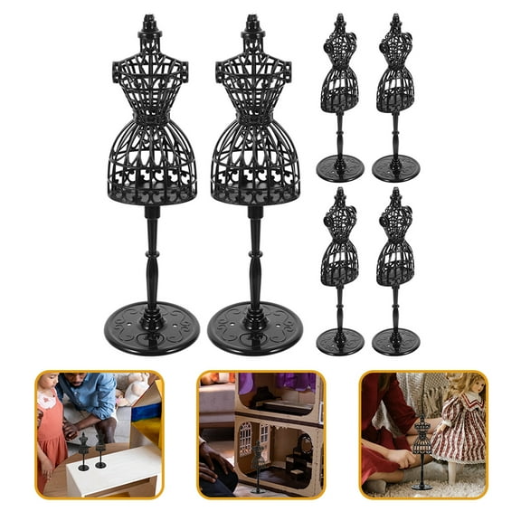 ELAYARD Small Female Mannequin Black Plastic for Decor and Sewing Projects