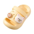 thumbnail image 3 of WUANDIXFA Toddler Shoes Clogs Slide Sandals for 0-8yrs Kids Unisex for Girls and Boys Garden Shoes Cartoon Slides Slip-Resistance Sandals Beach Pool Slippers (Yellow, 9), 3 of 8