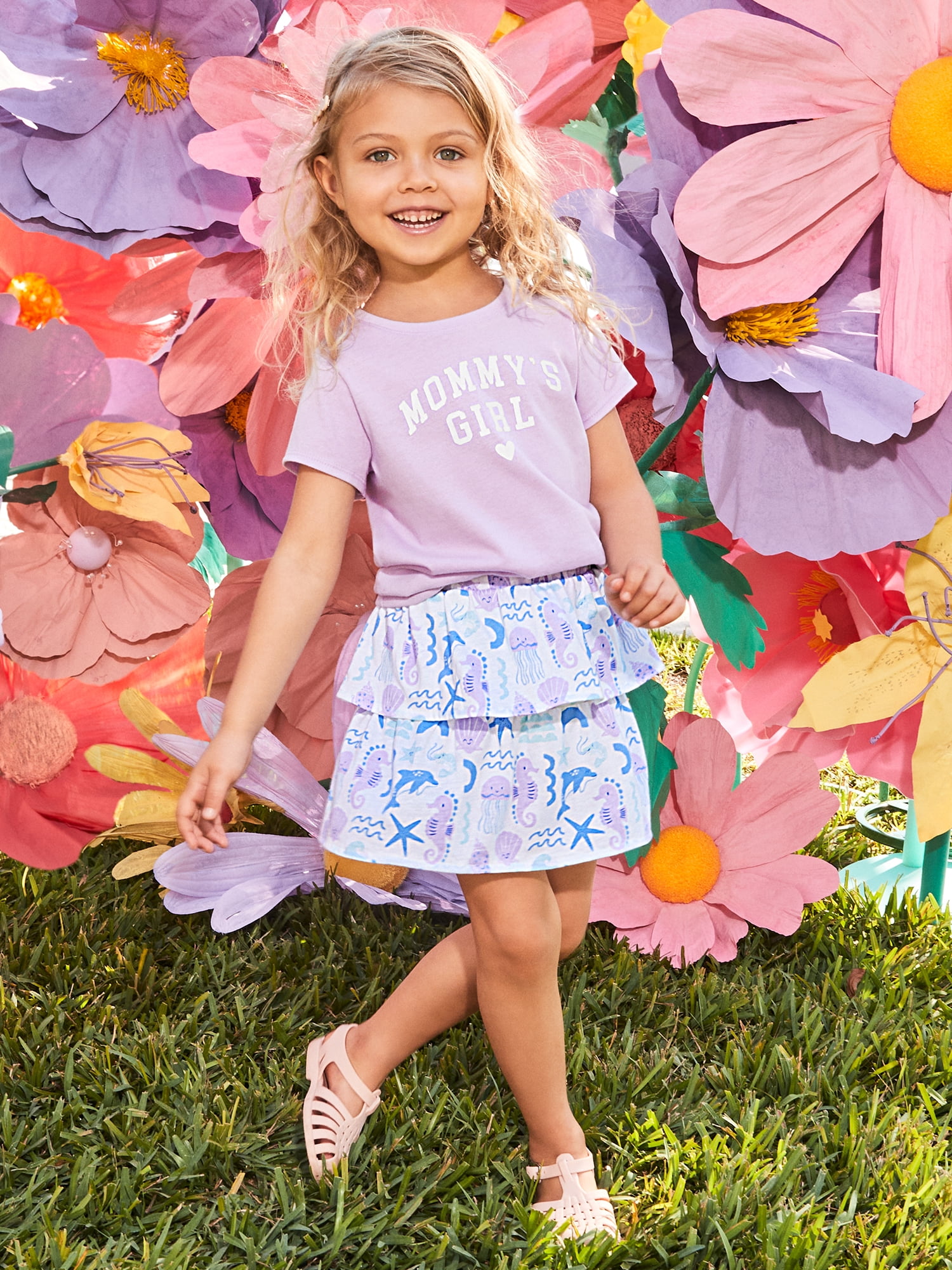 Garanimals Newborn, Baby & Toddler Girl Cotton 6-Piece Outfit Sets, Graphic Tops & Bottoms, Sizes 0-6T