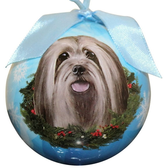 Lhasa Apso Christmas Ball Ornament