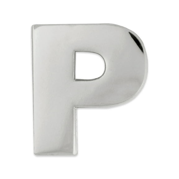 PinMart's Silver Letter P Alphabet Lapel Pin