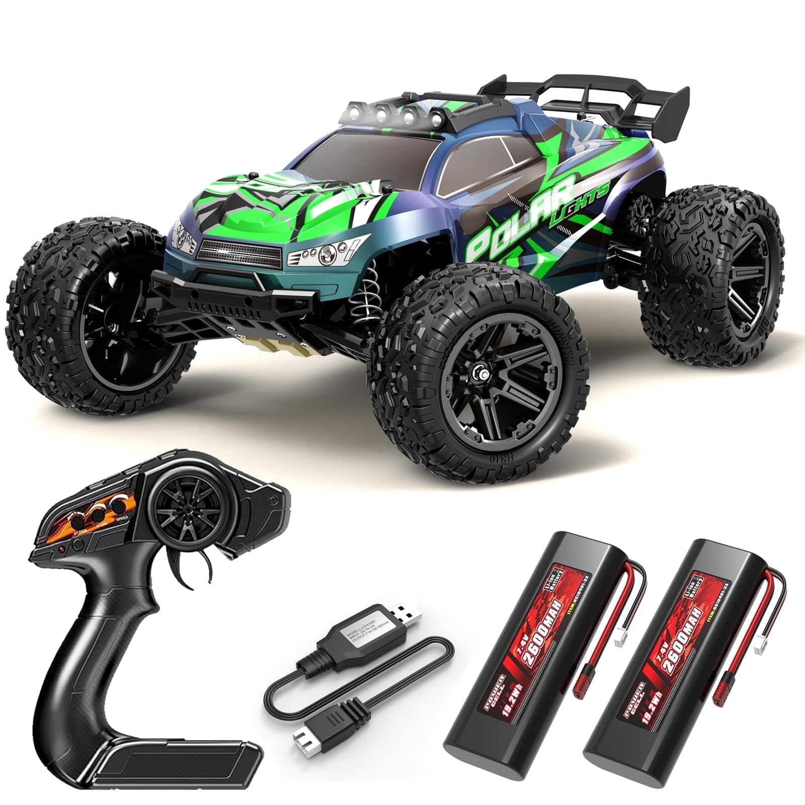 Flypear, High Speed RC Car, 1:8 Large Scale, All Terrain, 45+KM H