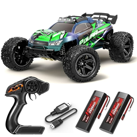 1:8 All Terrain High Speed Off Road Large RC Car, 45KM/H Outdoor Racing Drifting Electric Truck, 2.4Ghz Remote Control, LED Light, 2 Rechargeable 2600mAh Batteries, Birthday Christmas New Year Gift