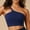 Dark Blue, variant on laiqvcdr Women's Wireless Single Strap Sports Bras,Solid Color High-Stretch Nylon with Padded Cups Bras with Full Coverage and Fashionable Design