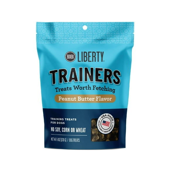 BIXBI Liberty Trainers, Peanut Butter (12.5 oz, 1 Pouch) - Small Training Treats for Dogs - Low Calorie and Grain Free Dog Treats, Flavorful Pocket Size Healthy and All Natural Dog Treats