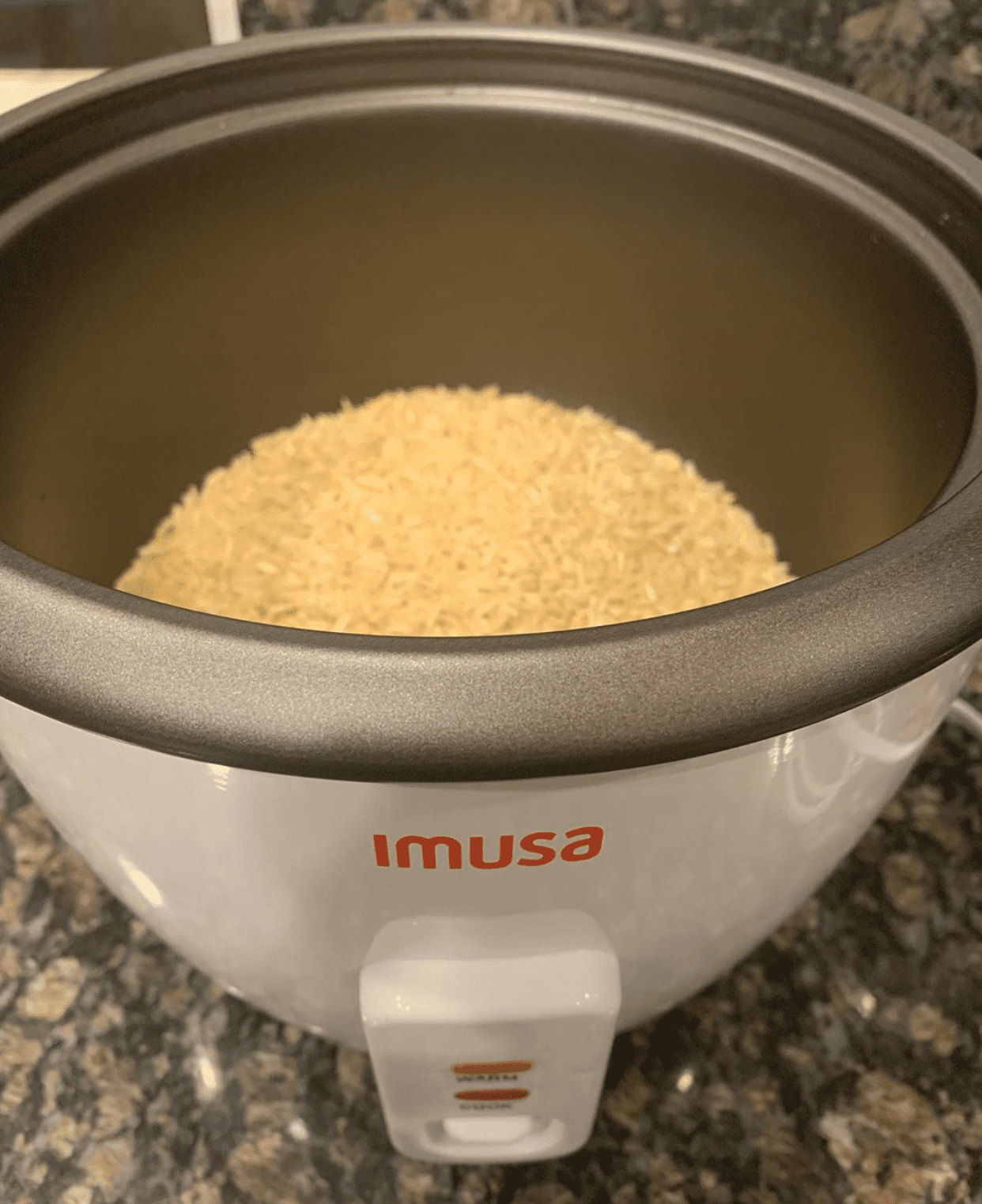 IMUSA 3-Cup Non-Stick White Rice Cooker with Non-Stick Cooking Pot