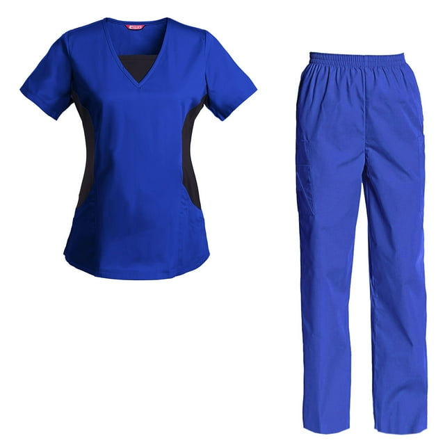 Women's Scrubs Set Scrub Top and Pants Scrubs Set
