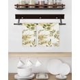 thumbnail image 3 of Brown Green Leaves Kitchen Dish Towels for Drying Dishes Set of 4, Summer Botanical Farmhouse Watercolor Leaf Waffle Weave Microfiber Hand Tea Bathroom Towels Quick Dry & Absorbent Towel 15.7x23.6, 3 of 7