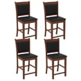 thumbnail image 1 of Gymax Upholstered Counter Stool Set of 4 w/ Solid Rubber Wood Frame Ergonomic Backrest, 1 of 8