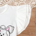 thumbnail image 5 of CAIXIA Easter Bunny Girl Outfits Newborn Baby Girl Easter Outfit New Chick In Town Ribbed Romper Chicks Bow Flare Pants Headband Clothes Set, 5 of 8