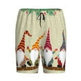 thumbnail image 4 of Naloa Christmas Card With Gnomes Men's Short Pajama Pants, Lounge Comfort Shorts with Elasticized Waistband and Side Pockets - X-Large, 4 of 9