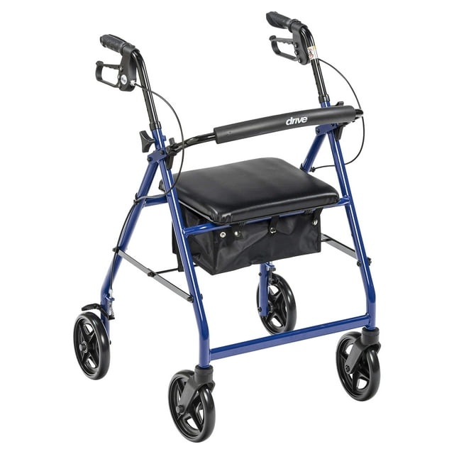 Andador plegable con asiento Drive Medical R728BL, color azul