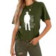 thumbnail image 1 of Fiudx Liquidación de Ahorros de Verano Moda Mujer Casual Impresión Pulóver Manga Corta Camiseta Tops Blusa, 1 of 4