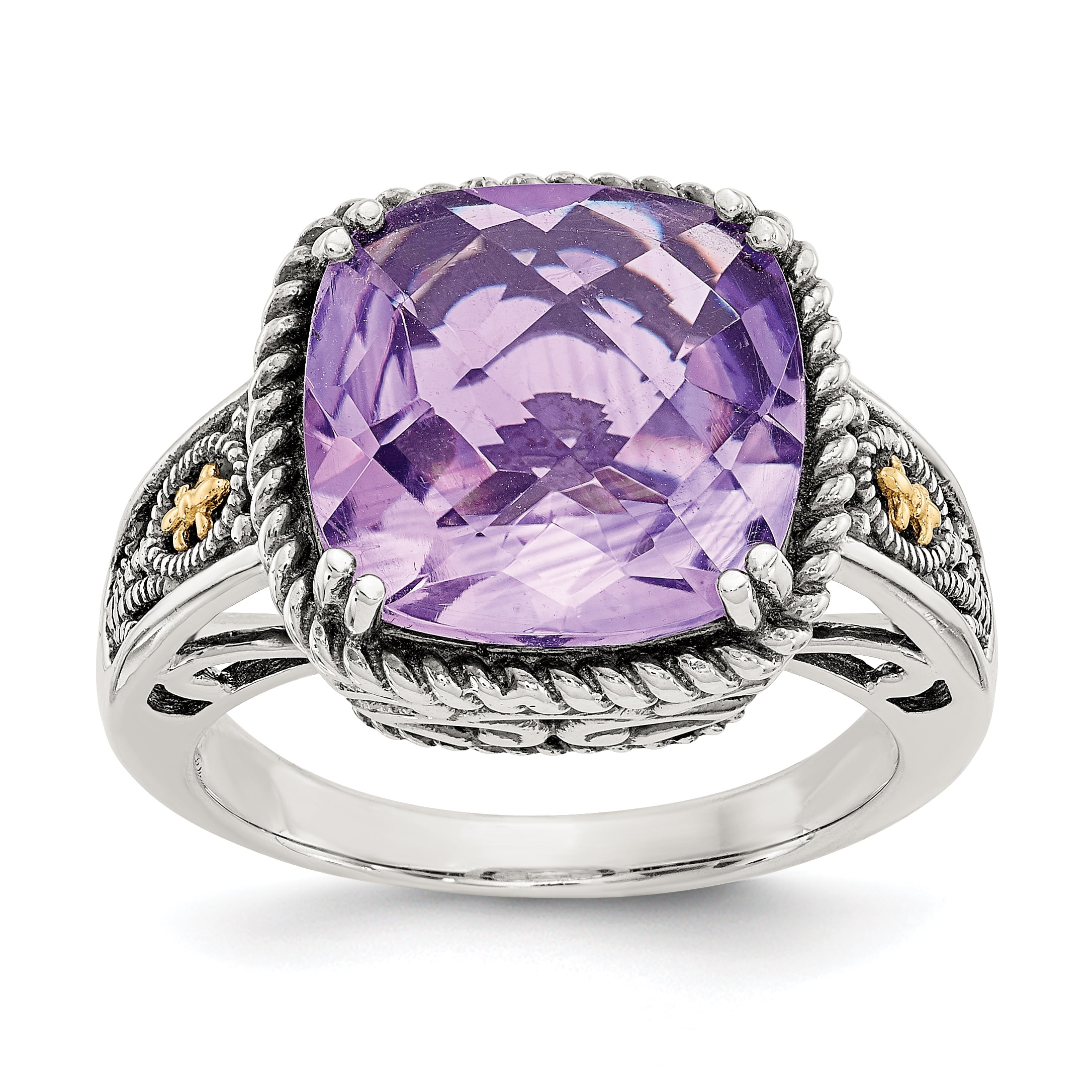 IceCarats 925 Sterling Silver 14k Purple Amethyst Band