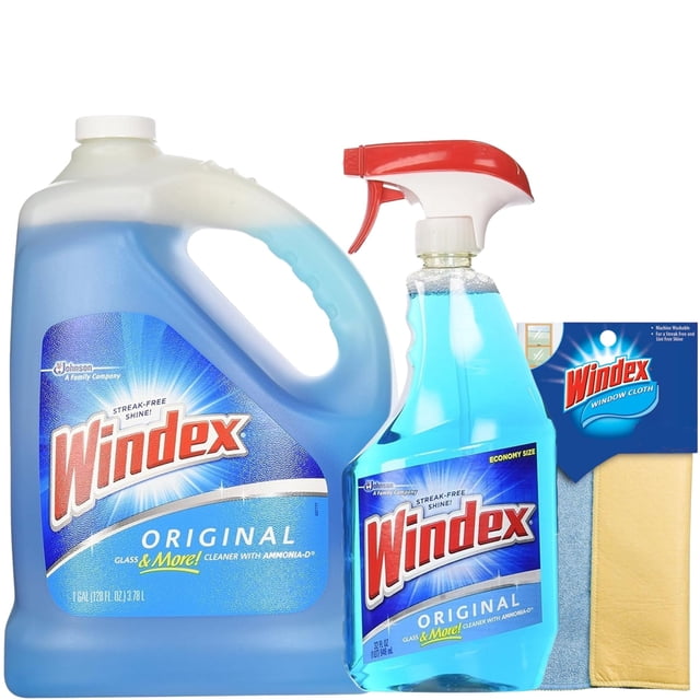 Limpiavidrios Windex Original 160 fl oz con paño