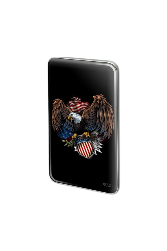 Patriotic Eagle USA American Flag Shield Metal Rectangle Lapel Hat Pin Tie Tack Pinback