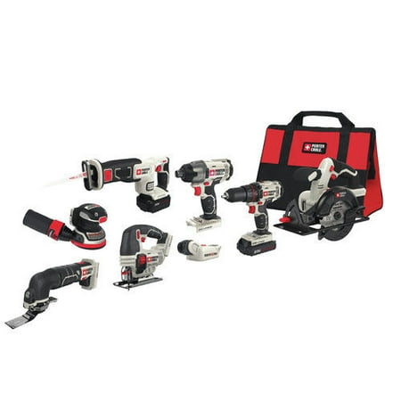 PORTER CABLE 20-Volt Max Lithium-Ion 8-Tool Combo Kit, PCCK6118