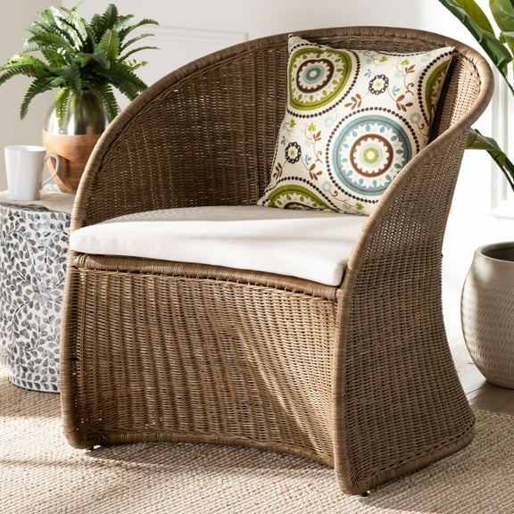 bali & pari Kintamani Boho Accent Chair, Greywashed