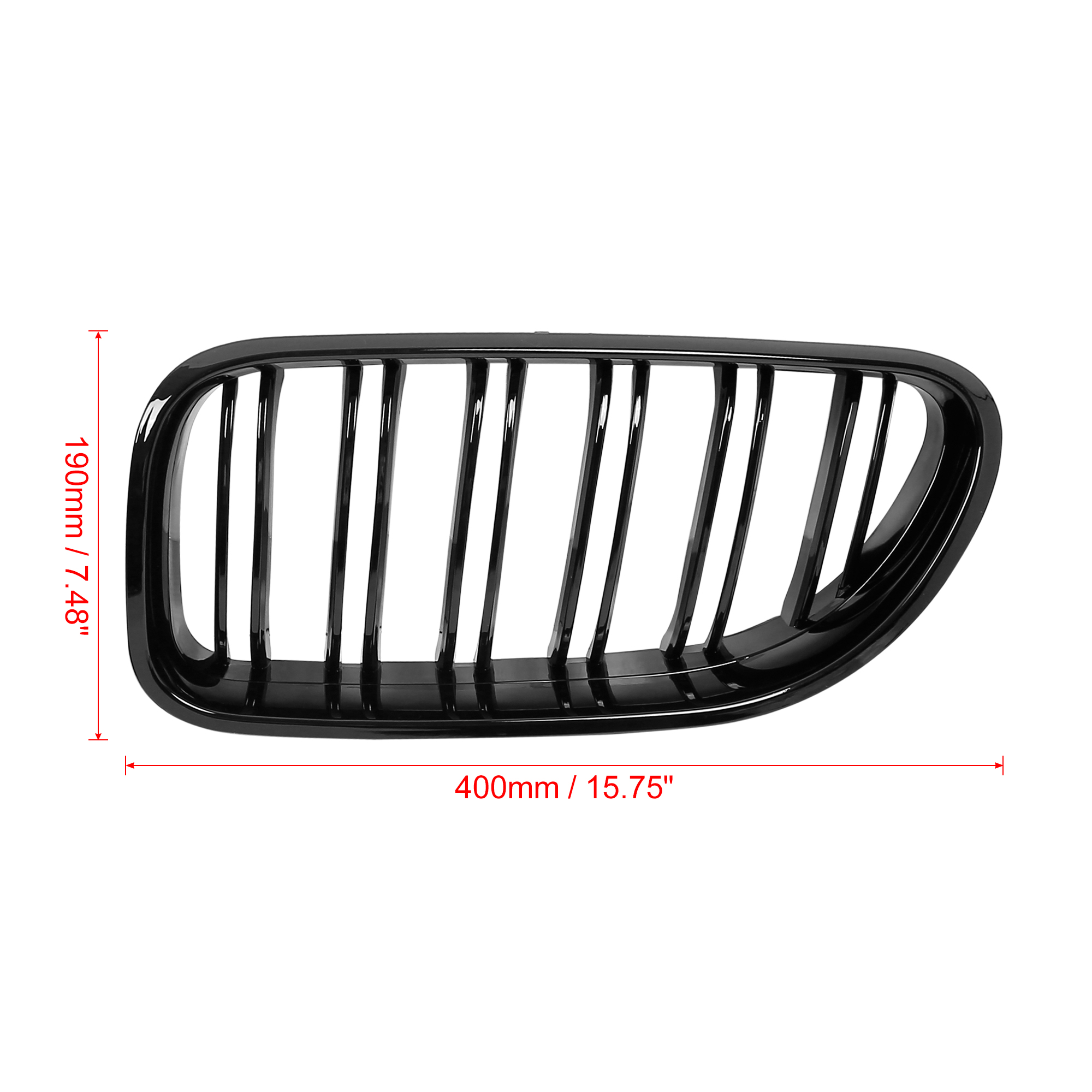 Unique Bargains Pair Glossy Black Front Car Grille Double Line 4 Door for BMW F06